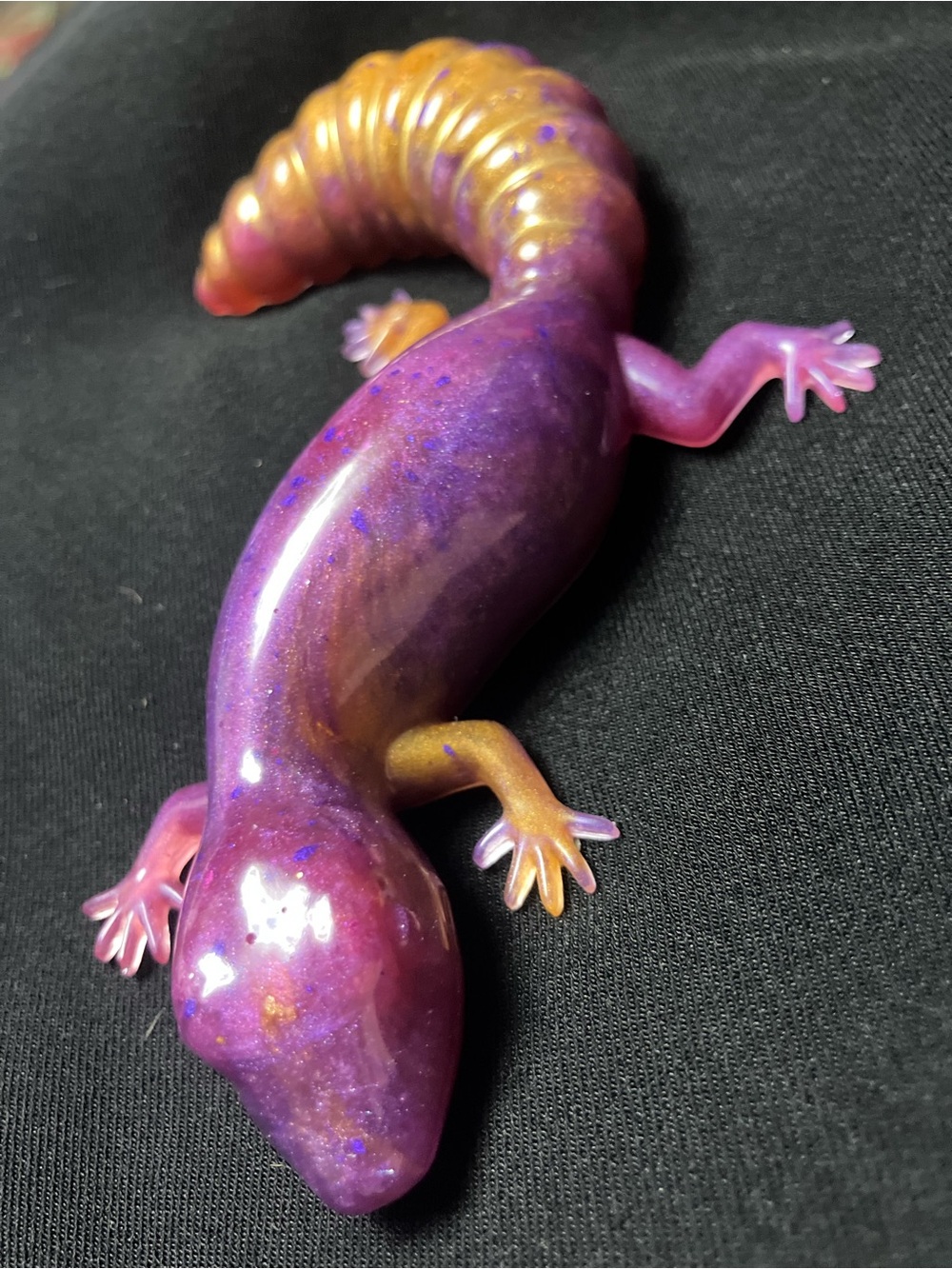 Amethyst EmberSalamander/resin spirit animal/transformation and protection decor